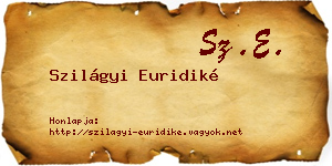 Szilágyi Euridiké névjegykártya